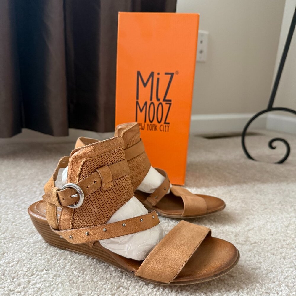 Miz Mooz Women's Farley Leather Demi-Wedge Sandals